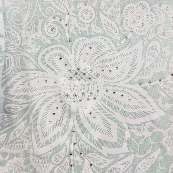 T-Shirt Size M Pastel Green Whimsycore Bloomcore Light Academia Fairycore Floral - Picture 3 of 15